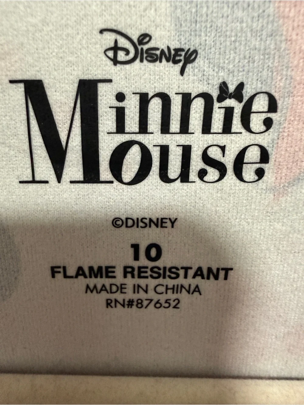 Disney Minnie Mouse Printed Sleep Top in Black and White